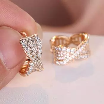 1 пара серег золотого цвета с белым камнем и крестом, висячие серьги-крючки, свадебные украшения, подарки белый