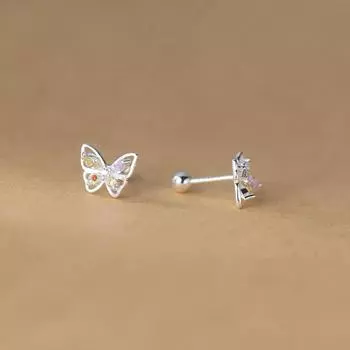 1 пара сережек-бабочк с бриллиантами Ins Color для женщин, серьги для хряща уха OneSize