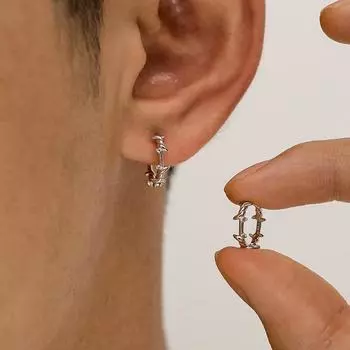 1 пара сережек-гвоздиков готического серебряного цвета с шипами в стиле панк 1 pair