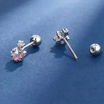 1 пара сережек-гвоздиков из циркония в форме звезды для женщин и девочек, ушные косточки, гвоздики, украшения для ушей, вечерние украшения, аксессуары, подарки 1Pair