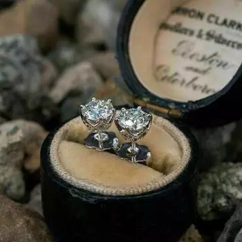 1 пара сережек-гвоздиков, легкие геометрические серьги-гвоздики с инкрустацией из кубического циркония