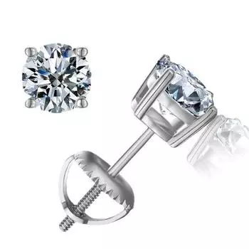 1 пара сережек-гвоздиков, легкие, геометрического дизайна, удобные, круглые, кубические 6.5mm серебряный