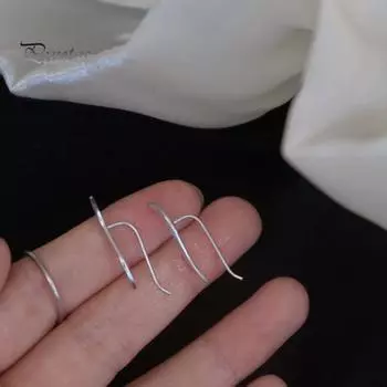 1 пара сережек-гвоздиков обтекаемого дизайна легкие серьги-гвоздики с гладкой поверхностью минималистский стиль серьги ювелирный подарок серебряный