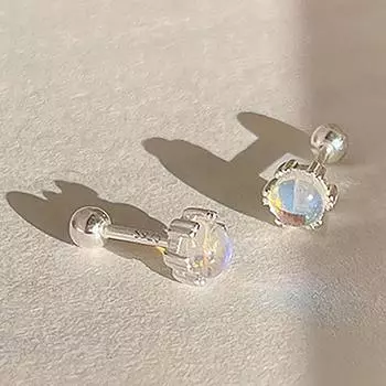 1 пара сережек-гвоздиков с лунным камнем в форме уха и гвоздя для женщин и девочек 1 pair