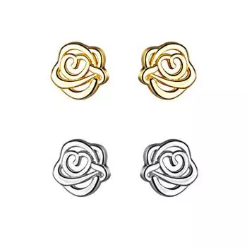 1 пара сережек-гвоздиков с розовым темперированием, модные цветочные аксессуары, серебряные иглы, ажурные