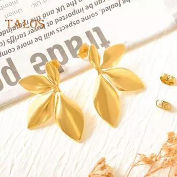 1 пара сережек-гвоздиков с золотым листом, летние позолоченные серьги-гвоздики для повседневной носки, банкета, танцев, ювелирных изделий в подарок серебряный
