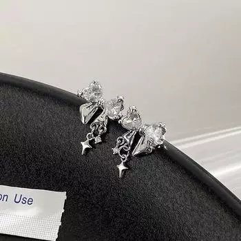 1 пара сережек-гвоздиков в корейском стиле с милым бантом из циркония для женщин, модные серьги-гвоздики для девушек, ювелирные украшения для вечеринки в подарок