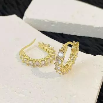 1 пара сережек-хаги с кубическим цирконием, U-образные, маленькие, контрастного цвета, полированные металлические серьги, серьги-гвоздики для хряща, повседневные украшения для свиданий и вечеринок серебряный