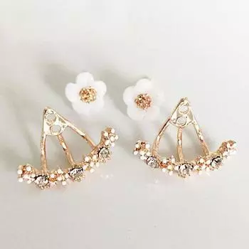 1 пара сережек-хризантем, женские цветочные серьги, подарок на помолвку для пары золотой