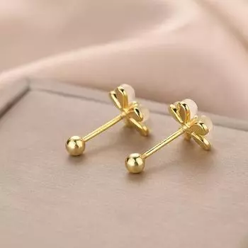 1 пара сережек Ins Opal Flower для женщин, серьги для хряща уха OneSize