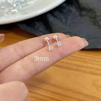 1 пара сережек из циркония, женские ювелирные изделия, аксессуары, серьги-гвоздики для пирсинга, украшения для хряща ушной раковины 3mm