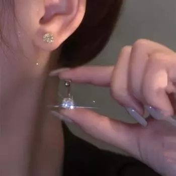 1 пара сережек из проволочной сетки красного цвета, легкие роскошные серьги из циркония спереди и сзади, две серьги для ношения, маленькие серьги высокого качества Sense