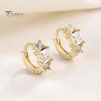 1 пара сережек-колец для женщин, позолоченные медные серьги 14 карат, гипоаллергенные серьги-кольца с кубическим цирконием, женские украшения на день рождения, день святого Валентина B