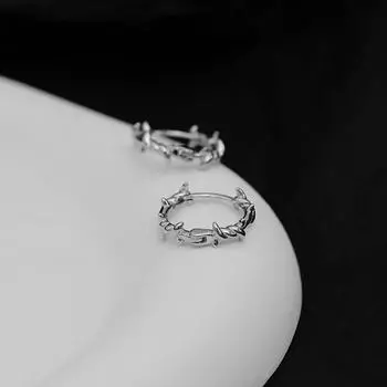 1 пара сережек-колец готического серебряного цвета с шипами для женщин, мужчин, подростков, панк, модные украшения для вечеринок, эстетические аксессуары