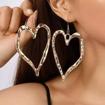 1 пара сережек Love в ретро-стиле, полированные серьги из цинкового сплава с крючками, вечерние клубные серьги-подвески для косплея, украшения для ушей серебряный