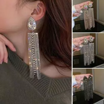 1 пара сережек с кисточками, большие размеры, преувеличенные геометрические украшения в стиле Европы и Америки, темперамент, нарядное украшение разноцветный