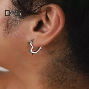 1 пара сережек-сердец унисекс с заклепками, висячие серьги в стиле хип-хоп из полированной титановой стали для вечеринок в ночном клубе чёрный