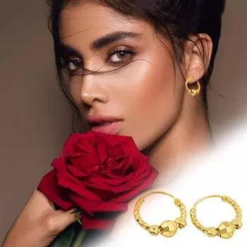 1 пара сережек-шариков в европейском стиле, подарки на вечеринку, стильные романтические аксессуары для костюмов, элегантные золотые украшения небольшого размера золотой