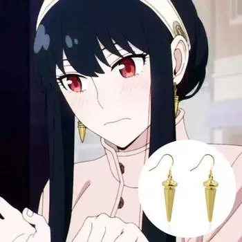 1 пара сережек в стиле аниме, конические серьги-шпионы для семьи Yor Forger, ювелирные изделия для косплея, гальваника, мультфильм для женщин B