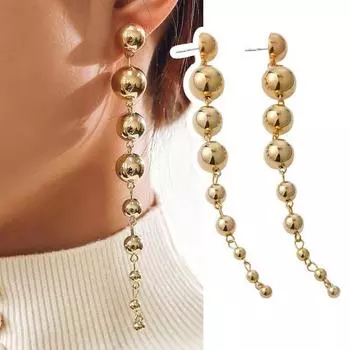 1 пара сережек в стиле панк золотистый