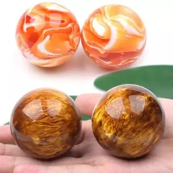 1 пара шариков для снятия стресса с пальцев из натуральной смолы, гибкие шарики Баодин для дома A