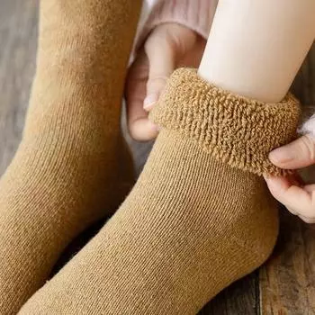 1 пара шерстяных мужских носков, зимние теплые толстые махровые мужские носки, носки-тапочки, носки из мериносовой шерсти для защиты от холода и снега кофейный