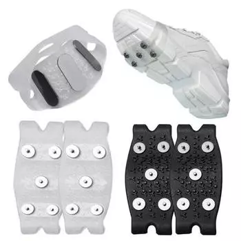 1 пара шипов для льда, кошки с 5 стальными шипами, светоотражающие, для мужчин и женщин, для зимнего отдыха на свежем воздухе, для ходьбы по льду и снегу, эластичные, нескользящие чистый