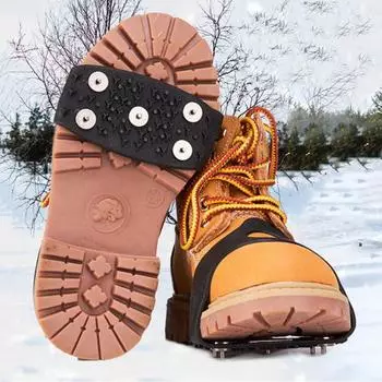 1 пара шипов для льда, кошки с 5 стальными шипами, светоотражающие, для мужчин и женщин, для зимнего отдыха на свежем воздухе, для ходьбы по льду и снегу, эластичные, нескользящие чистый