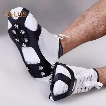 1 пара шипов для льда, скобы с 5 стальными шипами для мужчин и женщин, зимние, для ходьбы по льду и снегу, нескользящие, шипы для ботинок, захваты жёлтый