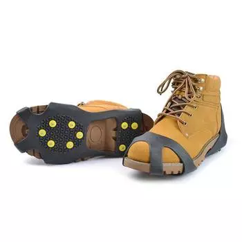 1 пара шипов для льда, скобы с 5 стальными шипами для мужчин и женщин, зимние, для ходьбы по льду и снегу, нескользящие, шипы для ботинок, захваты жёлтый