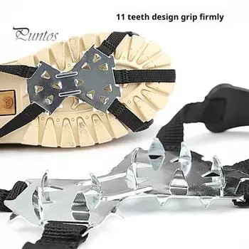 1 пара шипов для ледового сцепления с 11-зубчатым дизайном для обуви, нескользящие шипы для льда и снега, стальные шипы для ежедневного использования на открытом воздухе M