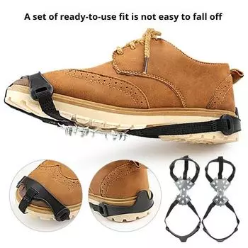 1 пара шипов для ледового сцепления с 11-зубчатым дизайном для обуви, нескользящие шипы для льда и снега, стальные шипы для ежедневного использования на открытом воздухе XL