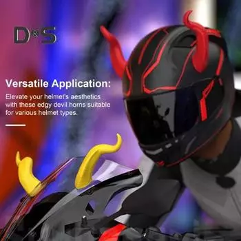 1 пара шлемов для мотоцикла, украшения в виде рога дьявола, присоски, шлемы для скутера, велосипеда, мотоцикла, скейтбординга, декоративные аксессуары для шлемов в виде коровьего рога красный