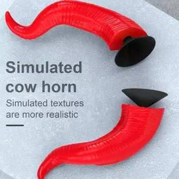 1 пара шлемов для мотоцикла, украшения в виде рога дьявола, присоски, шлемы для скутера, велосипеда, мотоцикла, скейтбординга, декоративные аксессуары для шлемов в виде коровьего рога красный
