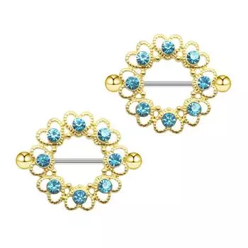 1 пара штанги для сосков, 14 г, хрустальный пирсинг для сосков, ювелирные изделия для сосков, кольцо для сосков в форме сердца, пирсинг из нержавеющей стали для женщин