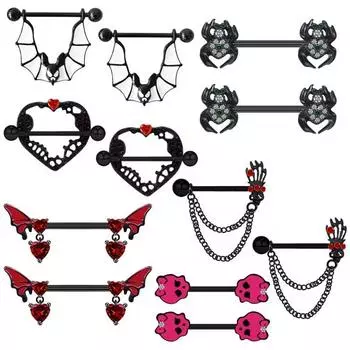 1 пара штанги для сосков, 14 г, кристалл для пирсинга сосков, ювелирные изделия для сосков-бабочек, кольцо для сосков в форме сердца, пирсинг из нержавеющей стали для женщин