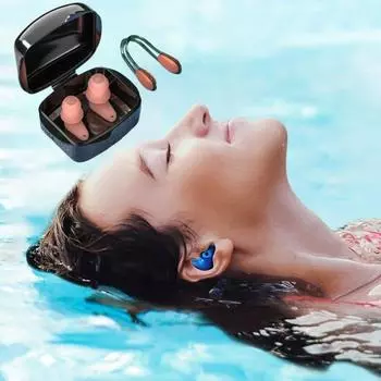 1 пара силиконовых беруш для плавания, мягкая четырехслойная резьба, беруши для серфинга для водных видов спорта, дизайн с грибной головкой, беруши для плавания чёрный