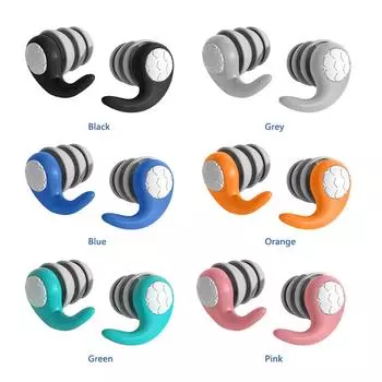 1 пара силиконовых берушей, водонепроницаемые, 3 слоя, беруши для сна, подавляющие шум, с коробкой для хранения для детей 5-12 лет чёрный