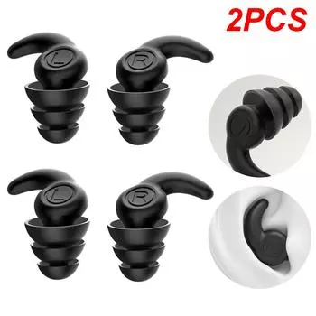 1 пара силиконовых берушей, водонепроницаемые беруши для сна и плавания (черный)