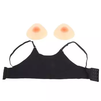 1 пара силиконовых бюстгальтеров треугольной формы с ультрамягким регулируемым ремешком, черный бюстгальтер, накладные груди A Cup