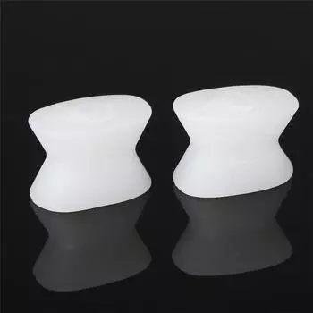 1 пара силиконовых гелевых разделителей пальцев ног, корректор вальгусной деформации большого пальца стопы, корректор для педикюра, уход за ногами, косточка на большом пальце ноги, протектор вальгусной деформации большого пальца ноги S белый