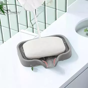 1 пара силиконовых ковриков для мыла с дренажем, водонепроницаемые подставки для ванной комнаты, нескользящая конструкция, легко чистить, многофункциональные поддоны для мыла S