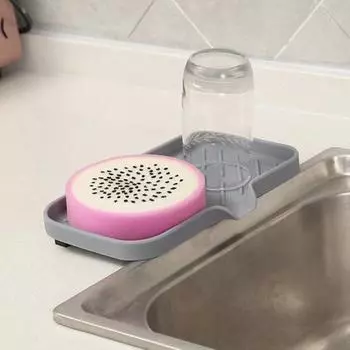 1 пара силиконовых ковриков для мыла с дренажем, водонепроницаемые подставки для ванной комнаты, нескользящая конструкция, легко чистить, многофункциональные поддоны для мыла S