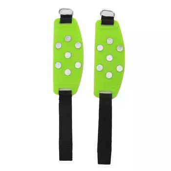 1 пара силиконовых ледяных когтей с семью зубами для скалолазания на открытом воздухе, нескользящие регулируемые захваты для снега, захваты с шипами One Size зелёный