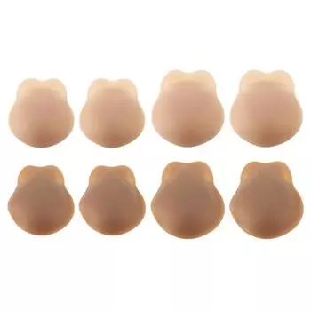 1 пара силиконовых накладок на соски в форме кроличьих ушек, портативные самоклеящиеся накладки для женщин M 11cm / 4.33in Light Coffee