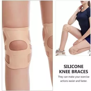 1 пара силиконовых наколенников, наколенник, бандаж для спорта, фитнеса, баскетбола, бадминтона, для снятия боли при разрыве мениска и травме колена