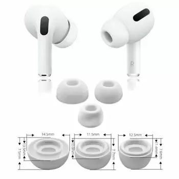 1 пара силиконовых насадок для наушников, чехол для Airpods Pro, силиконовый чехол для гарнитуры для Airpods Pro 2 L белый