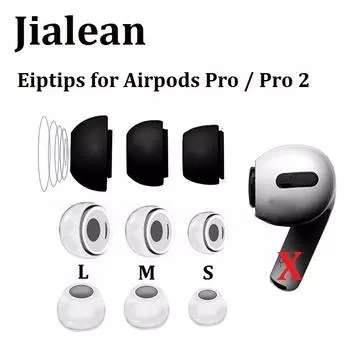 1 пара силиконовых насадок для наушников, чехол для Airpods Pro/Pro 2, силиконовый чехол для гарнитуры для Airpods Pro 2 S белый