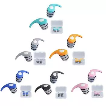 1 пара силиконовых противошумных беруш, мягкие и удобные многоразовые для сна и плавания чёрный