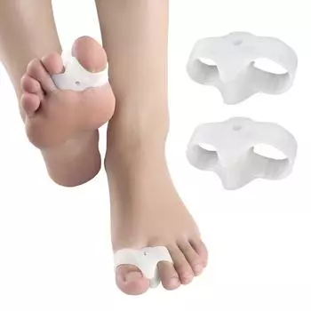 1 пара силиконовых разделителей пальцев ног, защита для большого пальца ноги, инструмент для ухода за ногами белый